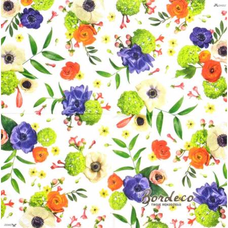 Serwetka decoupage firmy STEWO bukiety z anemonami 33x33cm